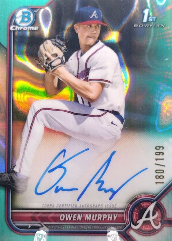 Owen Murphy 2022 Bowman Draft #CDA-OM Chrome DP Auto - Aqua Lava Refractor /199 (1st) RAW