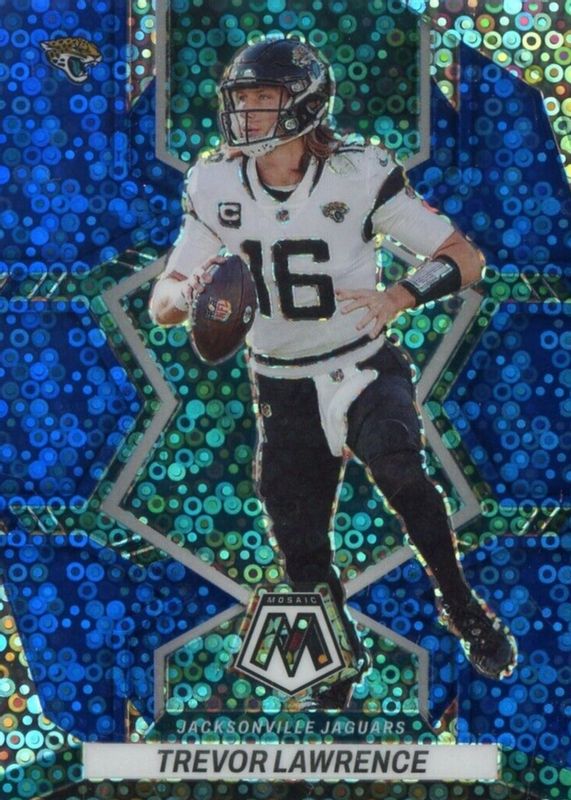 Trevor Lawrence 2022 Mosaic #88 No Huddle Blue /75 PSA 9