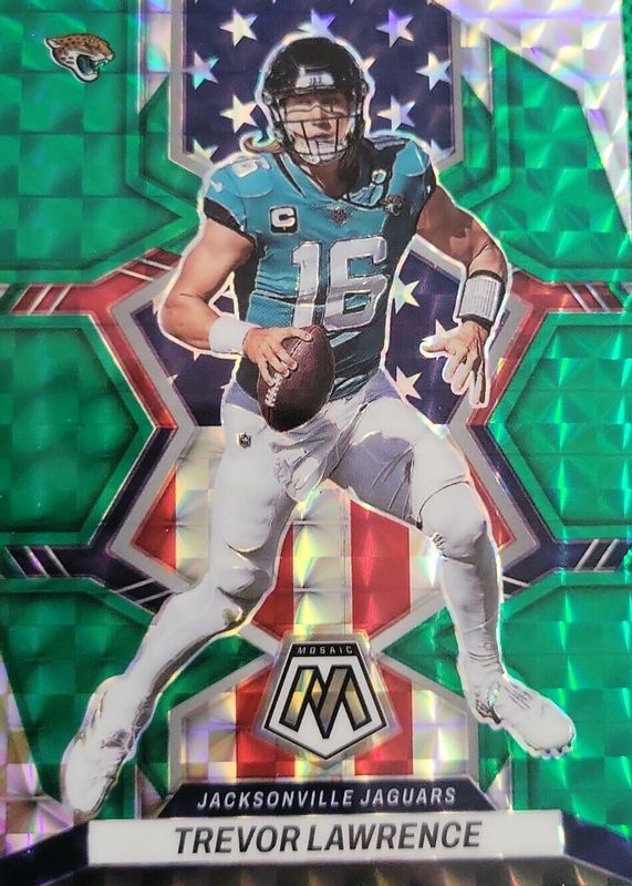 Trevor Lawrence 2022 Mosaic #267 National Pride - Green BGS 9