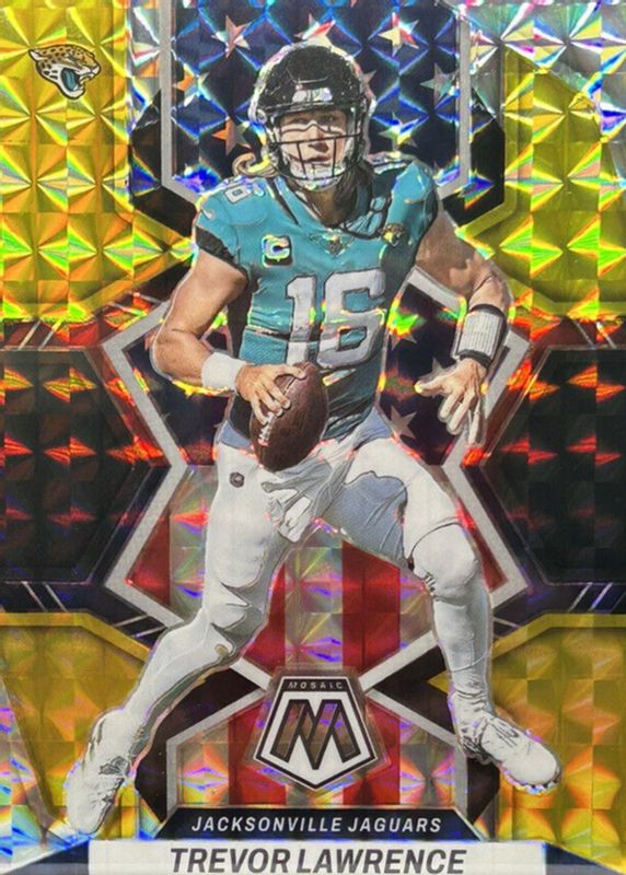 Trevor Lawrence 2022 Mosaic #267 National Pride - Choice Black Gold /8 SGC 10