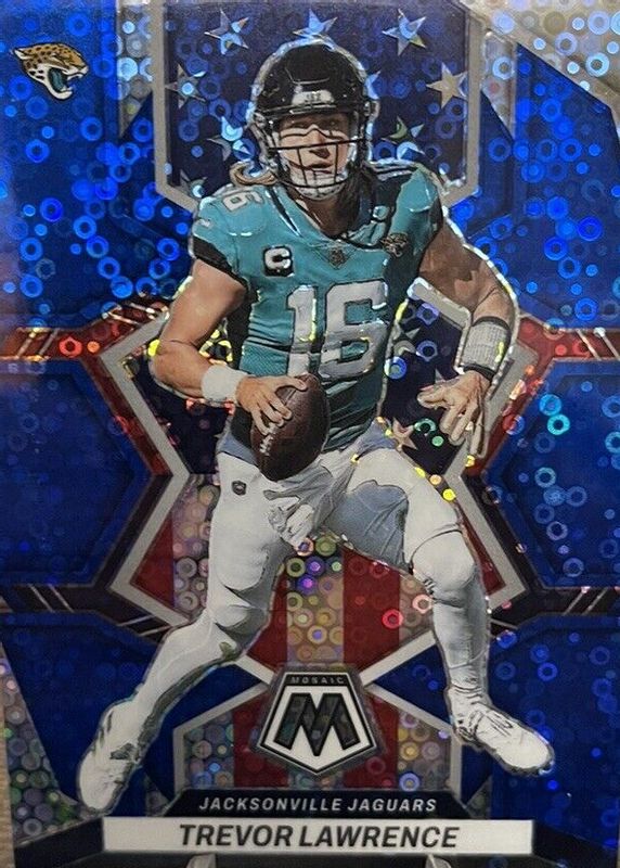 Trevor Lawrence 2022 Mosaic #267 National Pride - No Huddle Blue /75 SGC 9.5