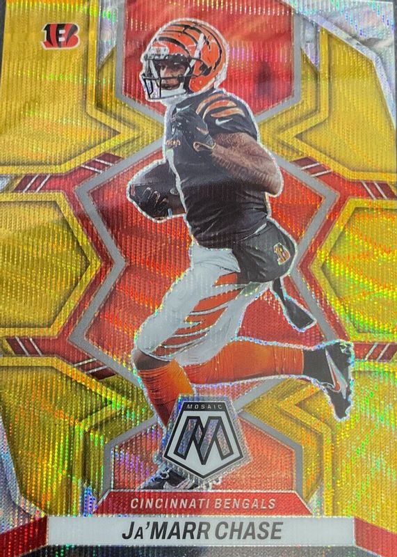 Ja'Marr Chase 2022 Mosaic #41 Gold Wave /17 RAW