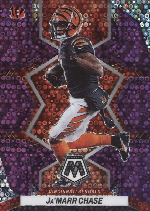 Ja'Marr Chase 2022 Mosaic #41 No Huddle Purple /50 PSA 10