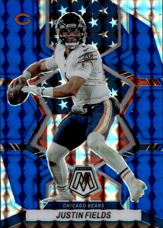 Justin Fields 2022 Mosaic #268 National Pride - Blue /99 SGC 10