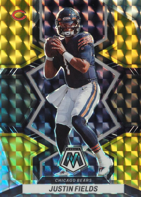 Justin Fields 2022 Mosaic #33 Choice Black Gold /8 RAW