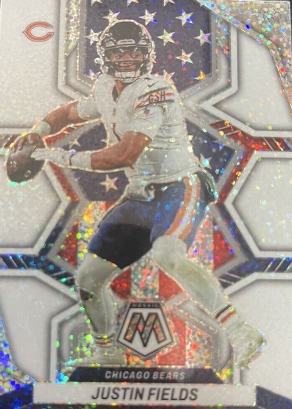 Justin Fields 2022 Mosaic #268 National Pride - White Sparkle /(SSP) SGC 10