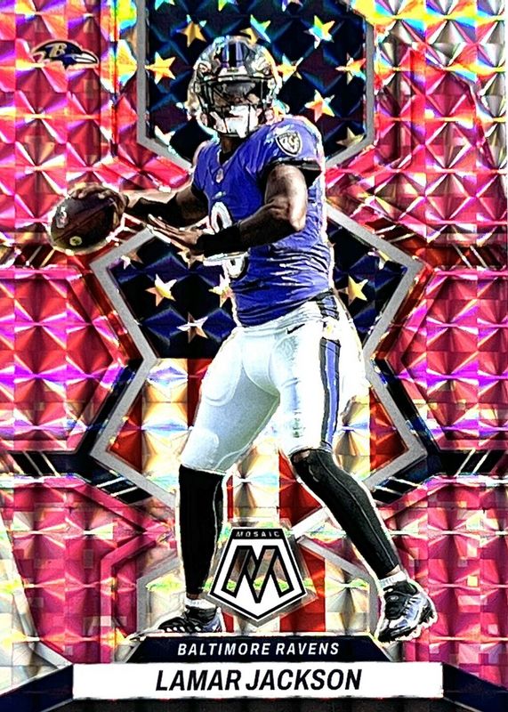 Lamar Jackson 2022 Mosaic #259 National Pride - Pink Camo SGC 10