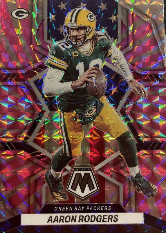 Aaron Rodgers 2022 Mosaic #252 National Pride - Pink Swirl /11 PSA 9