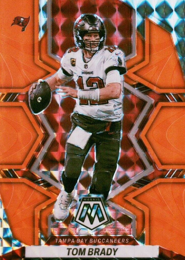 Tom Brady 2022 Mosaic #182 Reactive Orange Price Guide - Sports