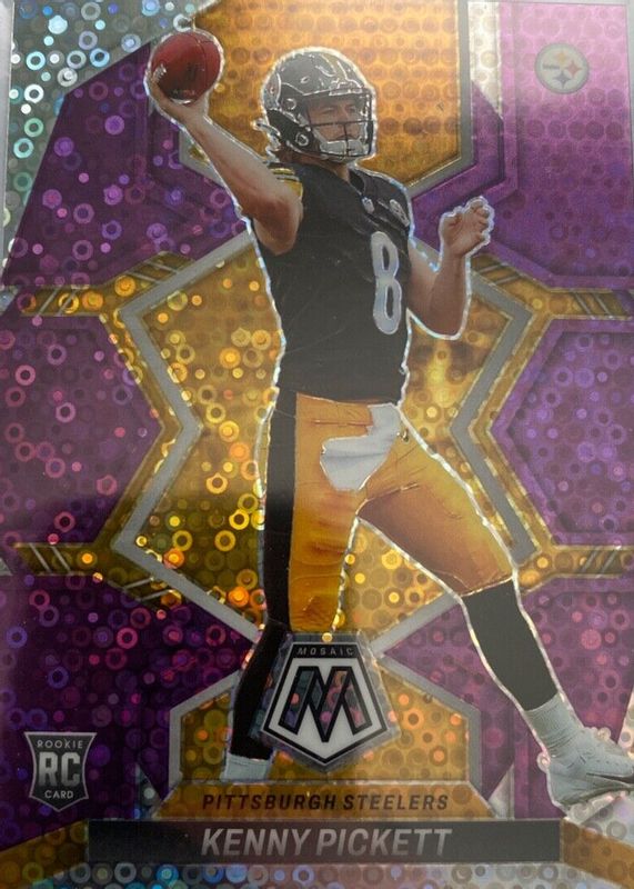 Kenny Pickett 2022 Mosaic #301 No Huddle Purple /50 Rookie SGC 9