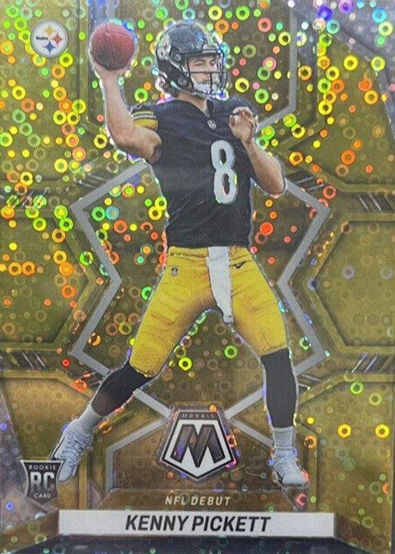 Kenny Pickett 2022 Mosaic #270 NFL Debut - No Huddle Gold /10 Rookie RAW