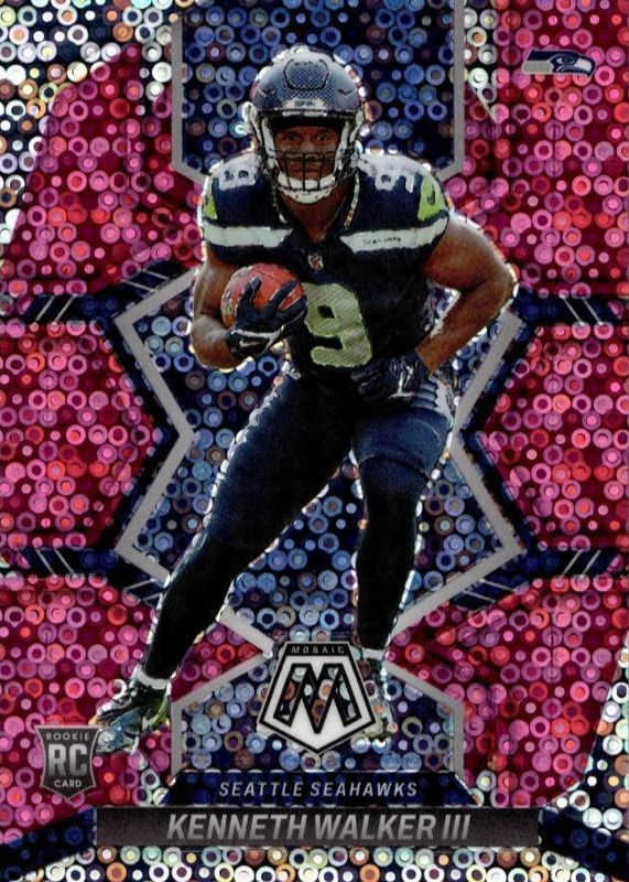 Kenneth Walker III 2022 Mosaic #308 No Huddle Pink /20 Rookie PSA 10