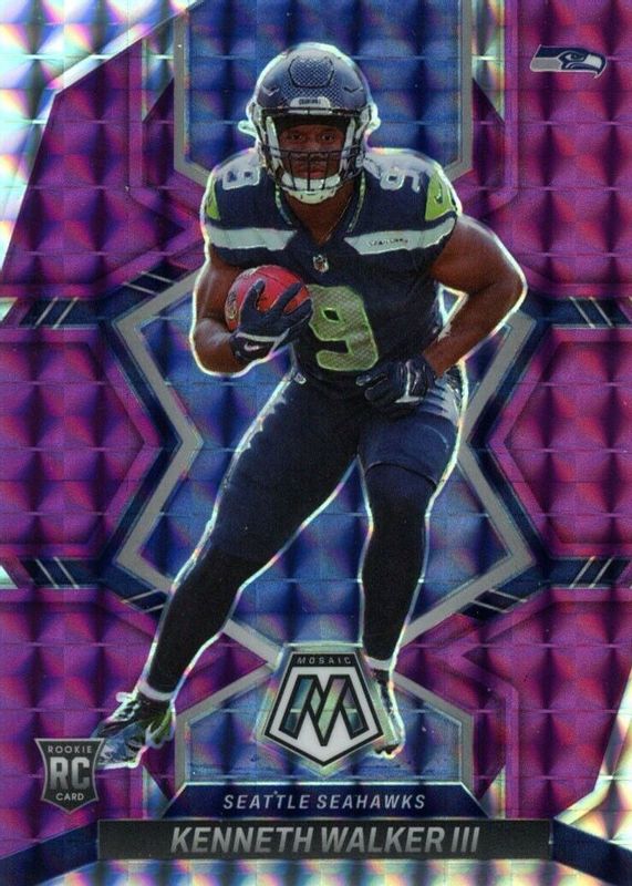 Kenneth Walker III 2022 Mosaic #308 Purple /49 Rookie PSA 10