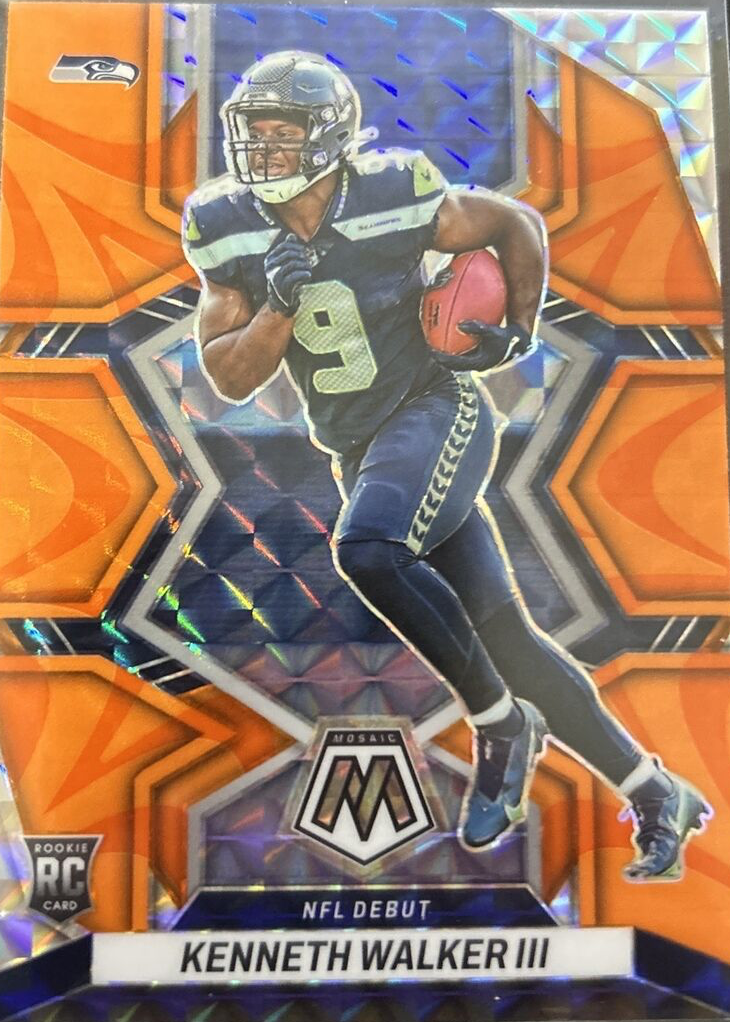 Kenneth Walker III 2022 Mosaic #284 NFL Debut - Reactive Orange