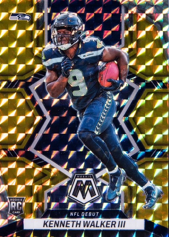 Kenneth Walker III 2022 Mosaic #284 NFL Debut - Gold /10 Rookie PSA 10