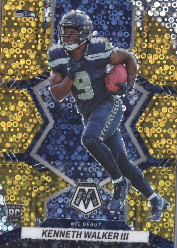 Kenneth Walker III 2022 Mosaic #284 NFL Debut - No Huddle Gold /10 Rookie PSA 10