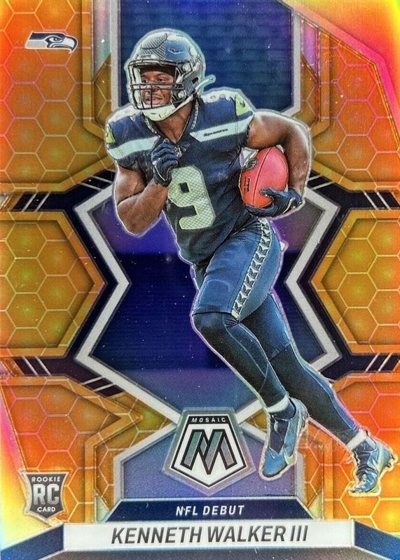 Kenneth Walker III 2022 Mosaic #284 NFL Debut - Honeycomb /(SSP) Rookie RAW