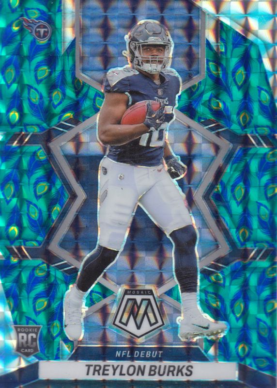 Treylon Burks 2022 Mosaic #279 NFL Debut - Choice Peacock /(SSP) Rookie PSA 9