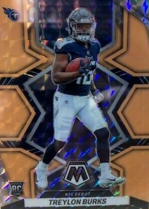 Treylon Burks 2022 Mosaic #279 NFL Debut - Orange Fluorescent /25 Rookie SGC 10