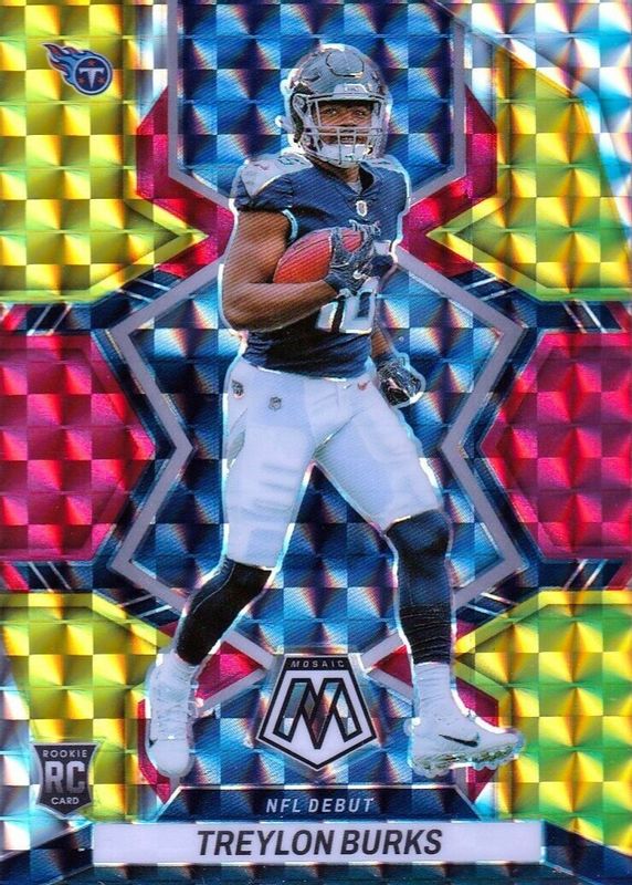 Treylon Burks 2022 Mosaic #279 NFL Debut - Choice Fusion Red & Yellow /80 Rookie PSA 10