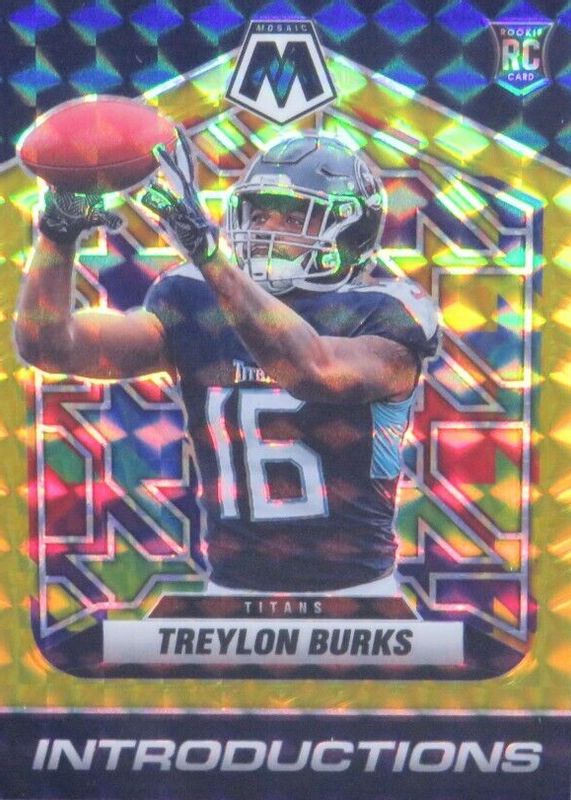 Treylon Burks 2022 Mosaic #I-9 Introductions - Gold /10 Rookie RAW