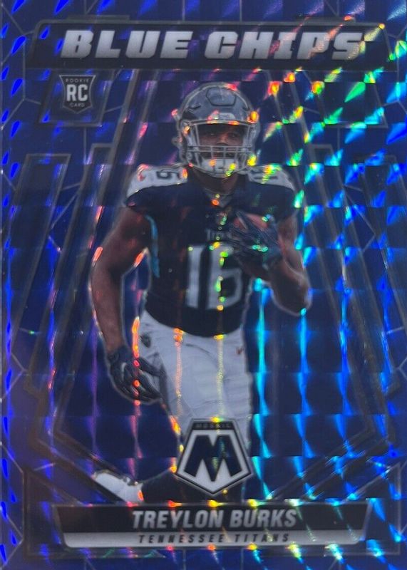 Treylon Burks 2022 Mosaic #BC-10 Blue Chips - Blue /99 Rookie RAW