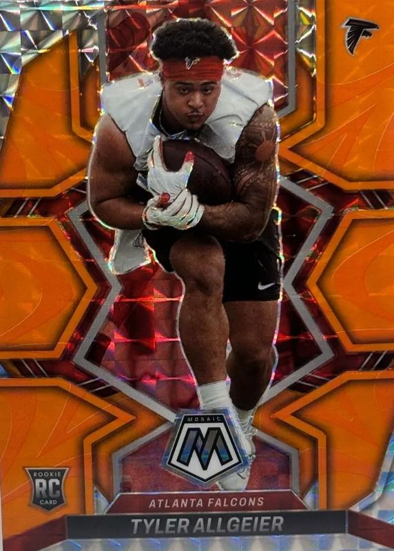 Tyler Allgeier 2022 Mosaic #351 Reactive Orange Rookie RAW