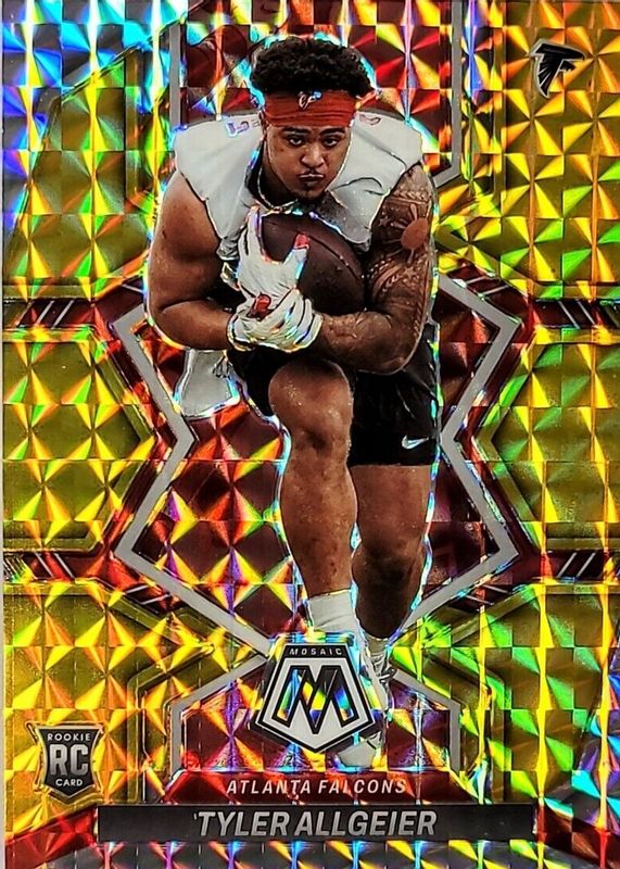 Tyler Allgeier 2022 Mosaic #351 Gold /10 Rookie RAW