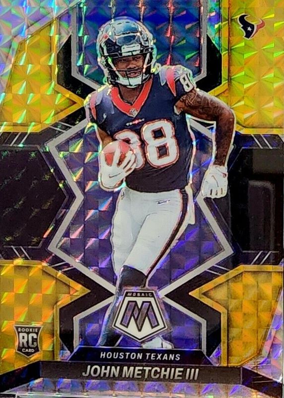 John Metchie III 2022 Mosaic #317 Choice Black Gold /8 Rookie RAW
