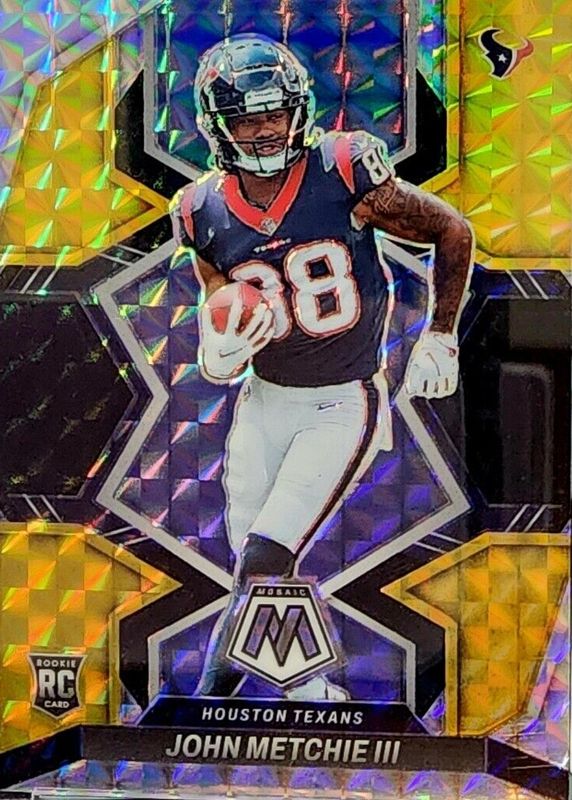 2022 Panini Mosaic JOHN METCHIE III Orange Reactive Prizm Rookie Houst –  Forever Young Sports Cards