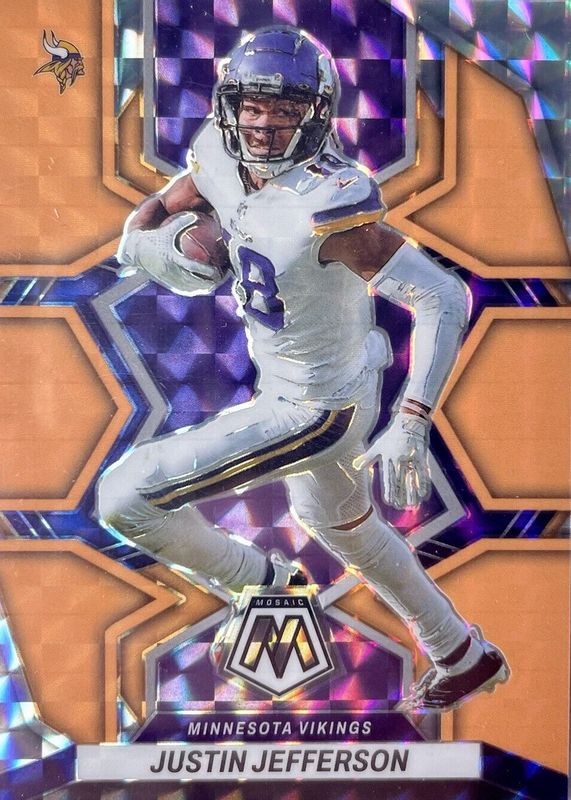 Justin Jefferson 2022 Mosaic #129 Orange Fluorescent /25 SGC 10