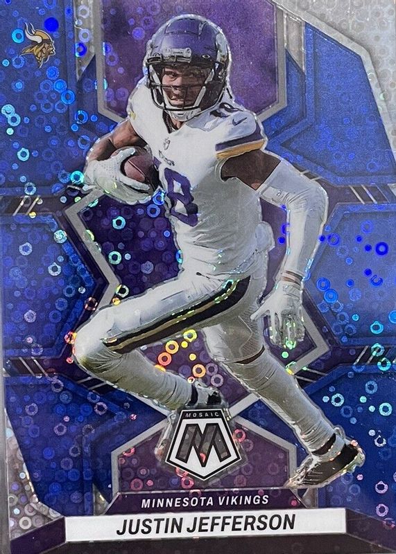 Justin Jefferson 2022 Mosaic #129 No Huddle Blue /75 RAW