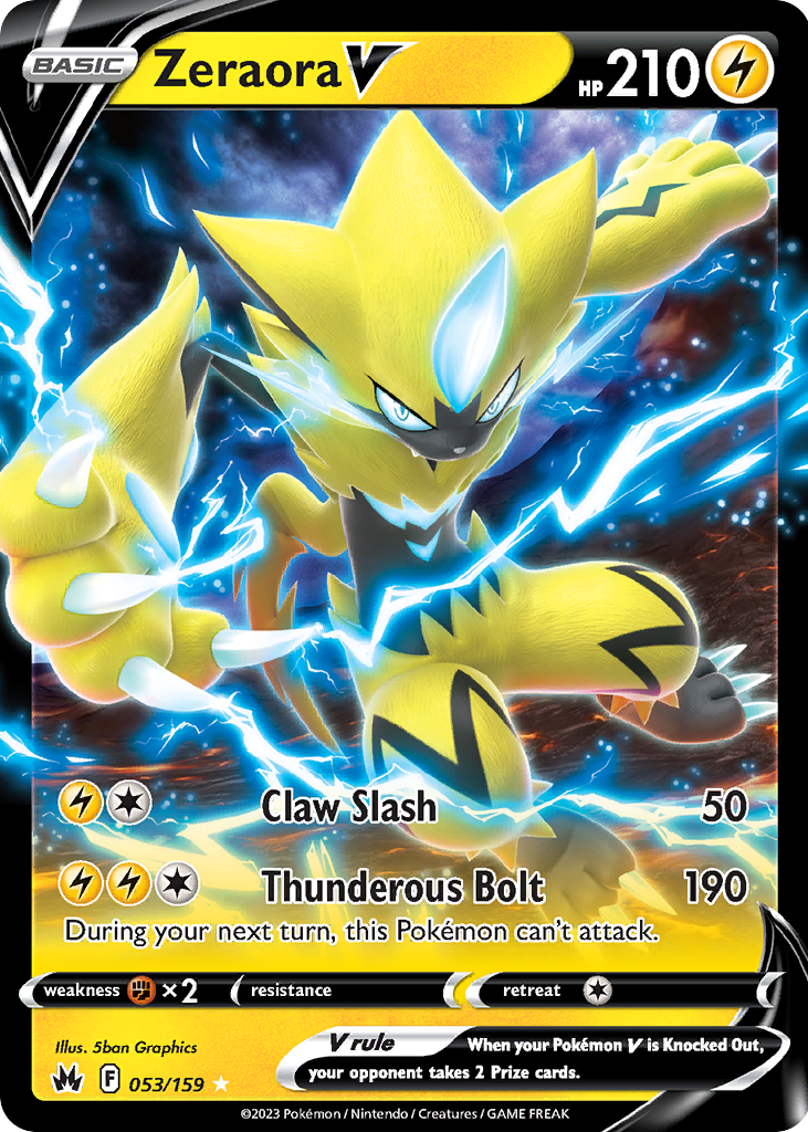 Zeraora V 2023 Sword & Shield: Crown Zenith #053/159 Holo