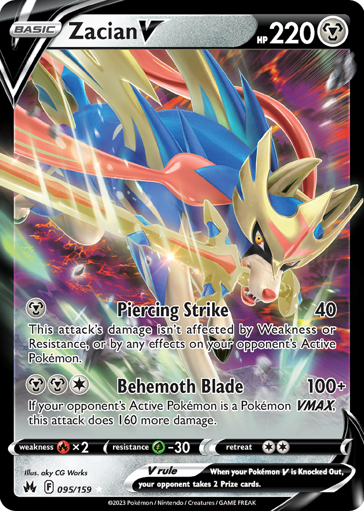 Zacian V 2023 Sword & Shield: Crown Zenith #095/159 Holo Price Guide -  Sports Card Investor