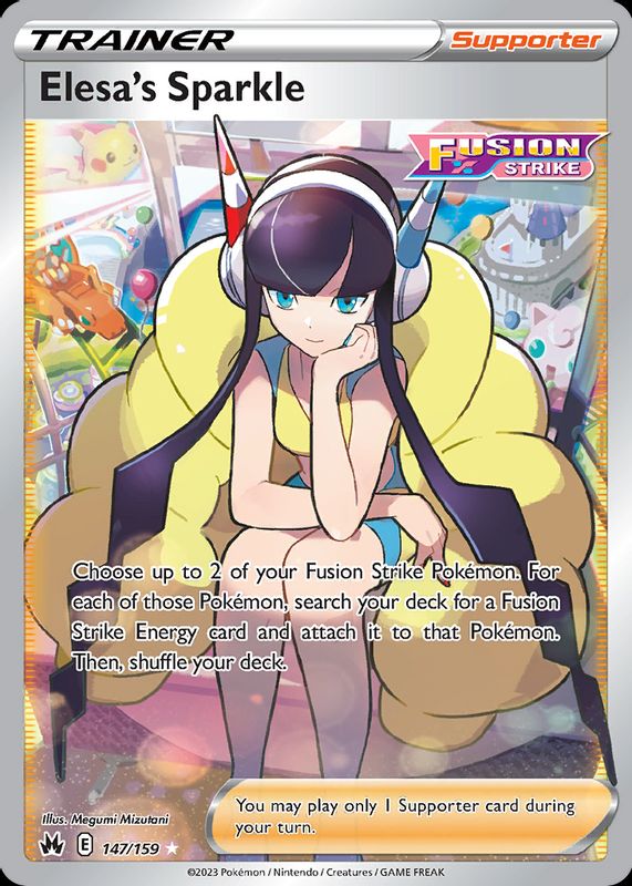 Elesa's Sparkle 2023 Crown Zenith #147/159 Holo (Full Art) SGC 10