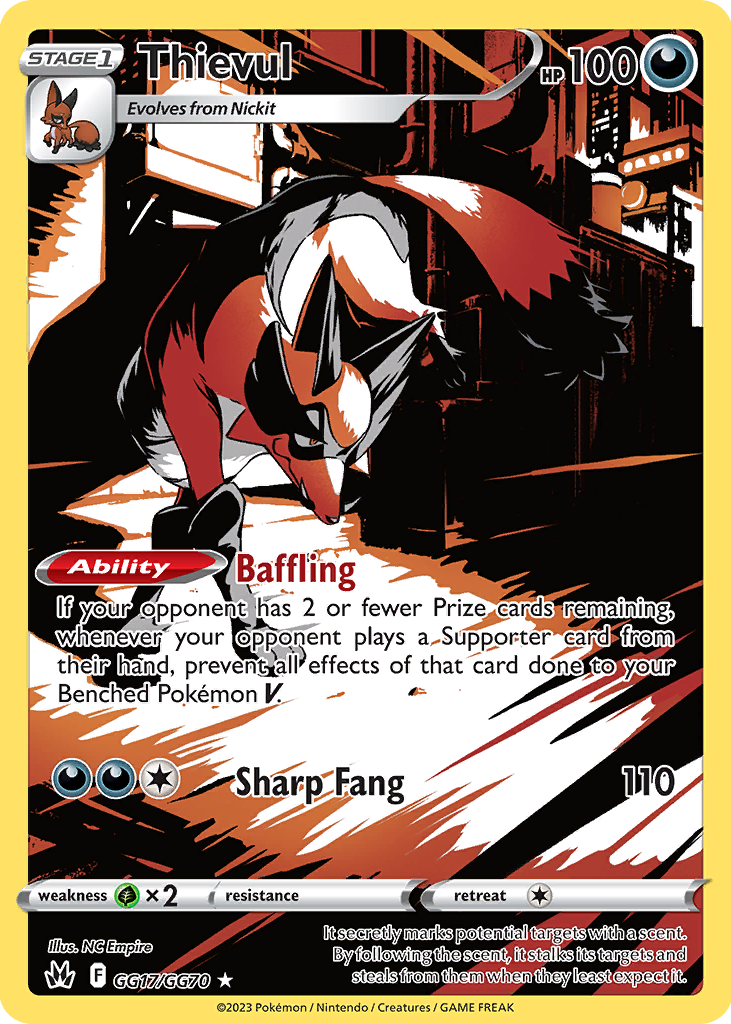 Thievul 2023 Sword & Shield: Crown Zenith #GG17/GG70 Galarian