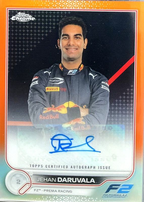 Jehan Daruvala 2022 Topps Chrome Formula 1 #CAC-JD Autographs - Orange Refractor /25 RAW