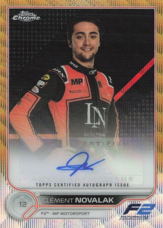 Clement Novalak 2022 Topps Chrome Formula 1 #CAC-CN Autographs - Gold Wave Refractor /50 SGC 9.5