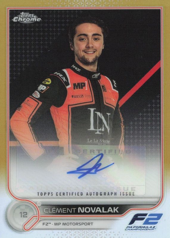 Clement Novalak 2022 Topps Chrome Formula 1 #CAC-CN Autographs - Gold Refractor /50 RAW