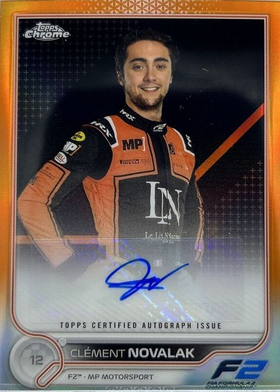 Clement Novalak 2022 Topps Chrome Formula 1 #CAC-CN Autographs - Orange Refractor /25 SGC 9.5