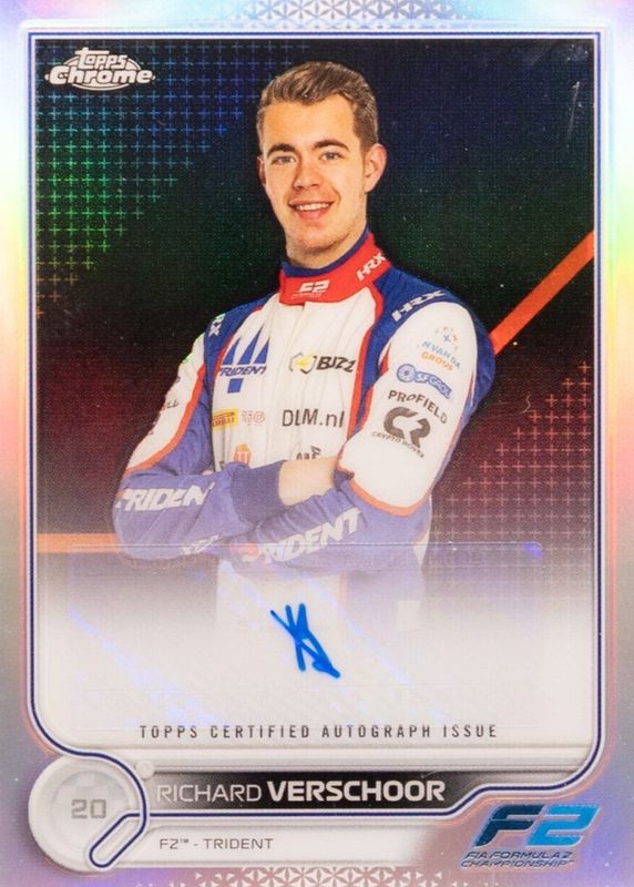Richard Verschoor 2022 Topps Chrome Formula 1 #CAC-RV Autographs RAW