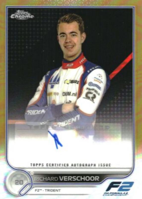 Richard Verschoor 2022 Topps Chrome Formula 1 #CAC-RV Autographs - Gold Refractor /50 RAW