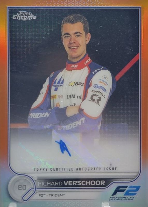 Richard Verschoor 2022 Topps Chrome Formula 1 #CAC-RV Autographs - Orange Refractor /25 RAW