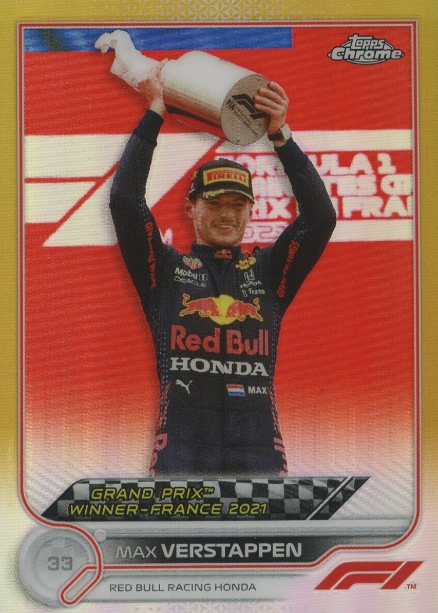 Max Verstappen 2022 Topps Chrome Formula 1 #1 Gold Refractor 