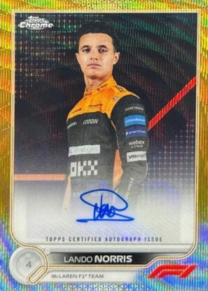 Lando Norris 2022 Topps Chrome Formula 1 #CAC-LN Autographs - Gold