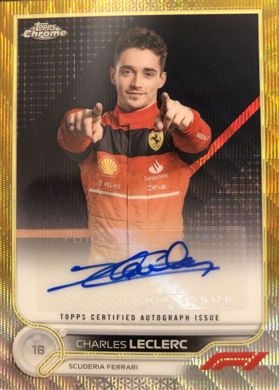 Charles Leclerc 2022 Topps Chrome Formula 1 #CAC-CL Autographs - Gold Wave Refractor /50 BGS 8.5