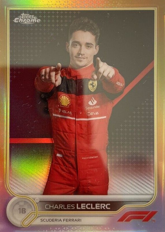 Charles Leclerc 2022 Topps Chrome Formula 1 #25 Gold Refractor /50 RAW