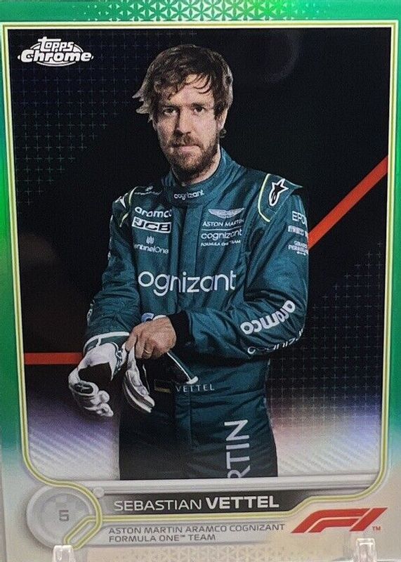 Sebastian Vettel 2022 Topps Chrome Formula 1 #9 Green Refractor /99 RAW