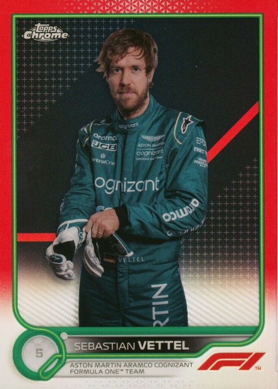 Sebastian Vettel 2022 Topps Chrome Formula 1 #9 Red & Green Refractor RAW