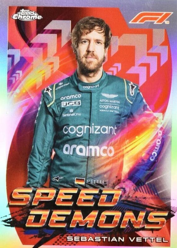 Sebastian Vettel 2022 Topps Chrome Formula 1 #SD-SV Speed Demons RAW